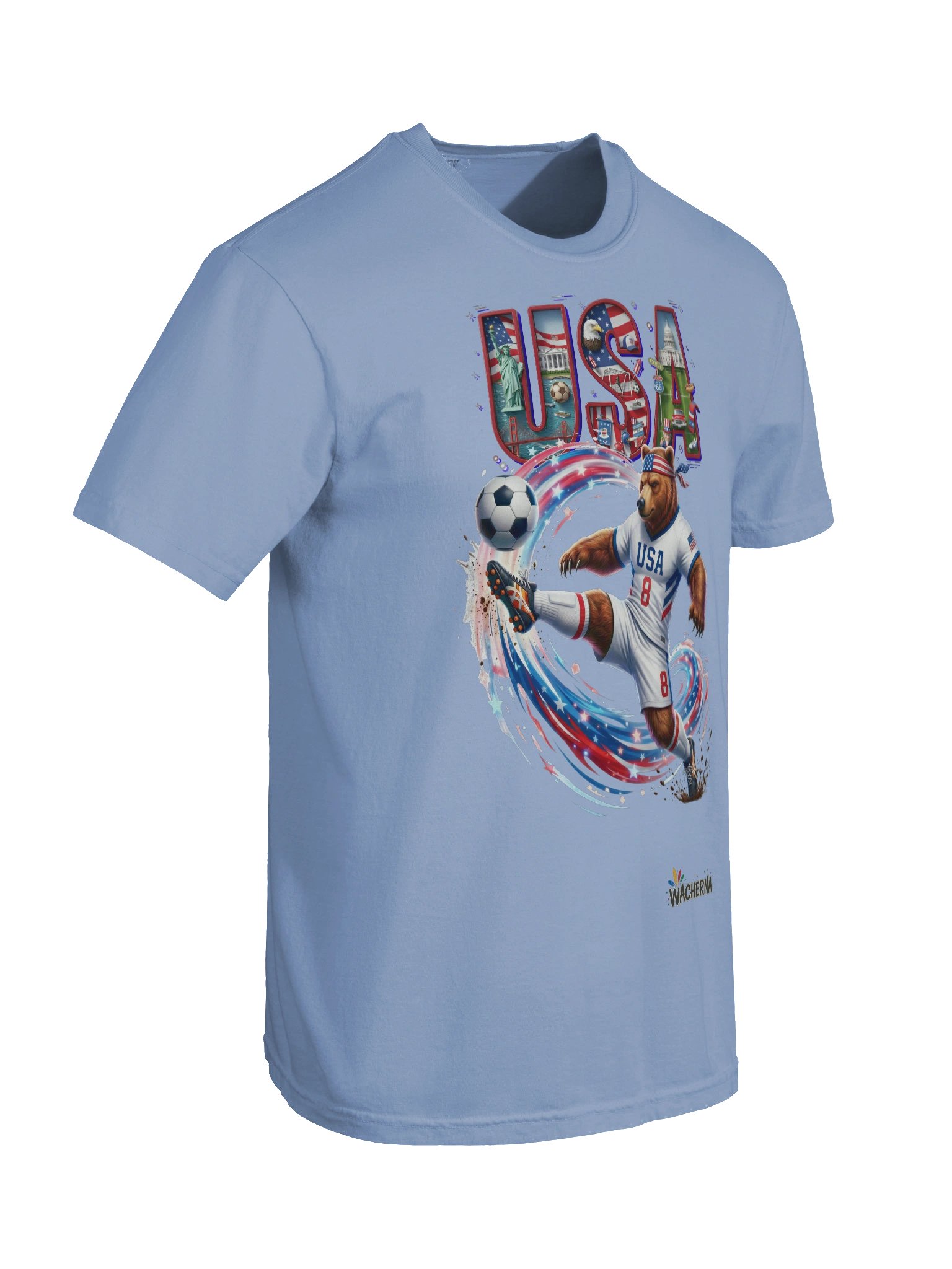 USA Bald Eagle Mascot Fan Art T-Shirt – Vibrant Culture & Soccer Streetwear product image (3)