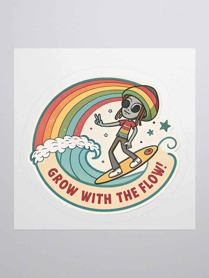 Rasta Alien Kiss Cut Sticker product image (1)