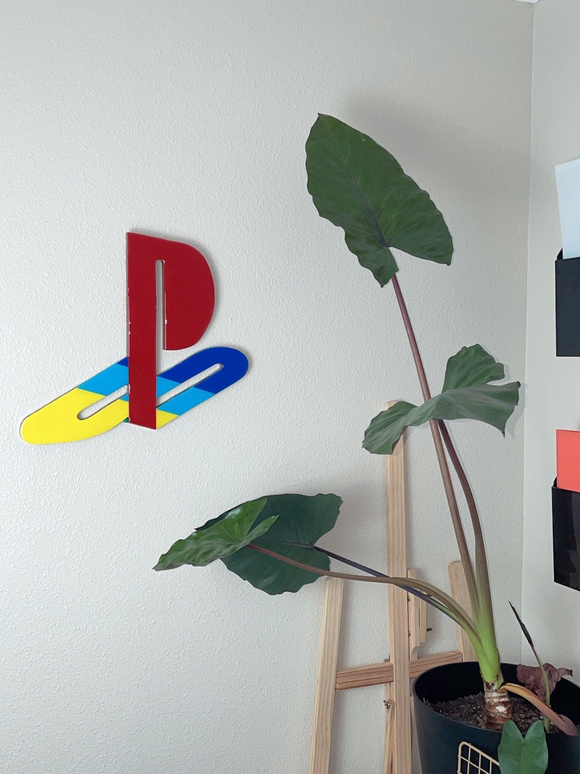 PlayStation Logo Wall Art | 1x1 ft Resin & Wood Gamer Decor | Handcrafted PS Logo Art | Modern Gaming Room Wall Piece product image (3)