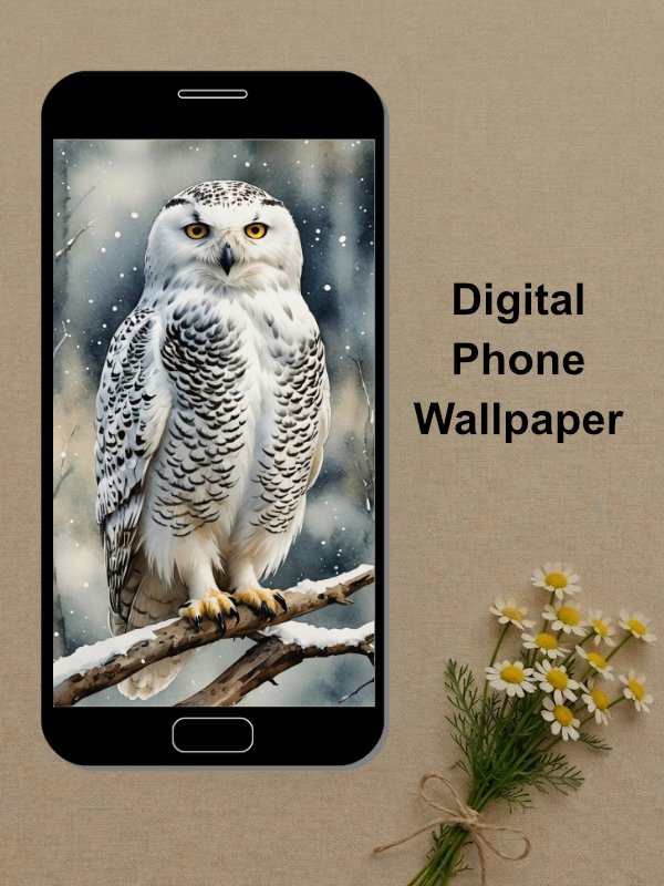 Snowy Owl Phone Wallpaper product image (1)