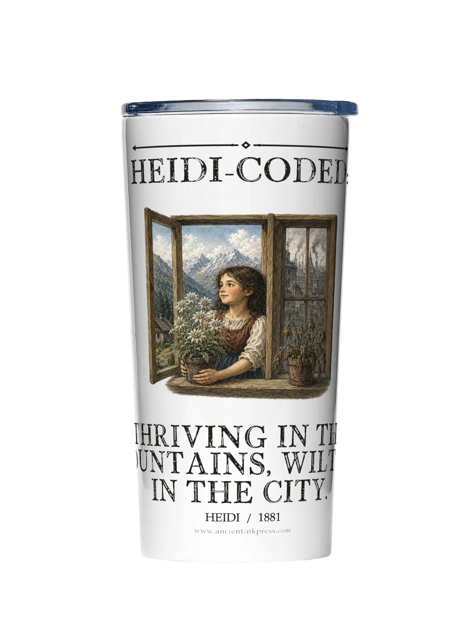 Heidi Coded Thriving Mountains Wilting City -- Heidi 20oz Tumbler product image (1)
