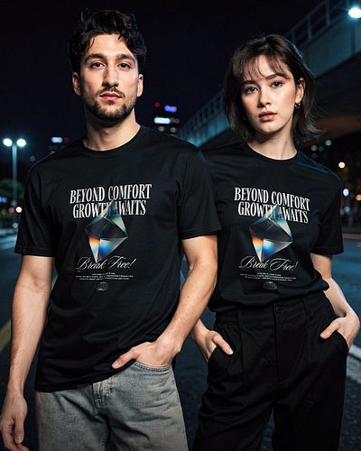 Break free from limits. Embrace growth. Live bold.

Crafted in 100% combed cotton, this tee blends durability, elegance, and ...