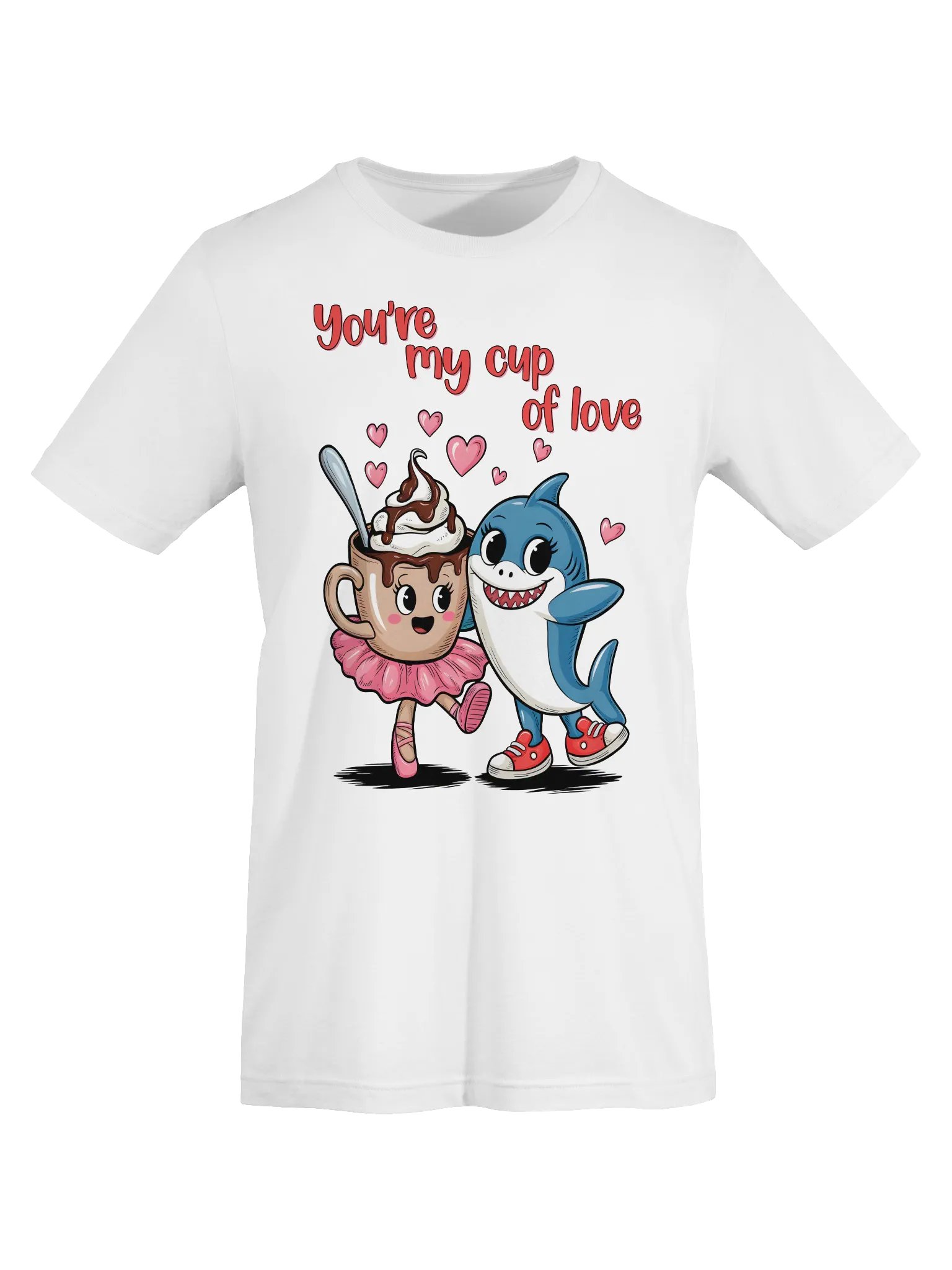 Tralalero Tralala and Cappuccina Ballerina – Cute Cartoon Couple Tee product image (4)