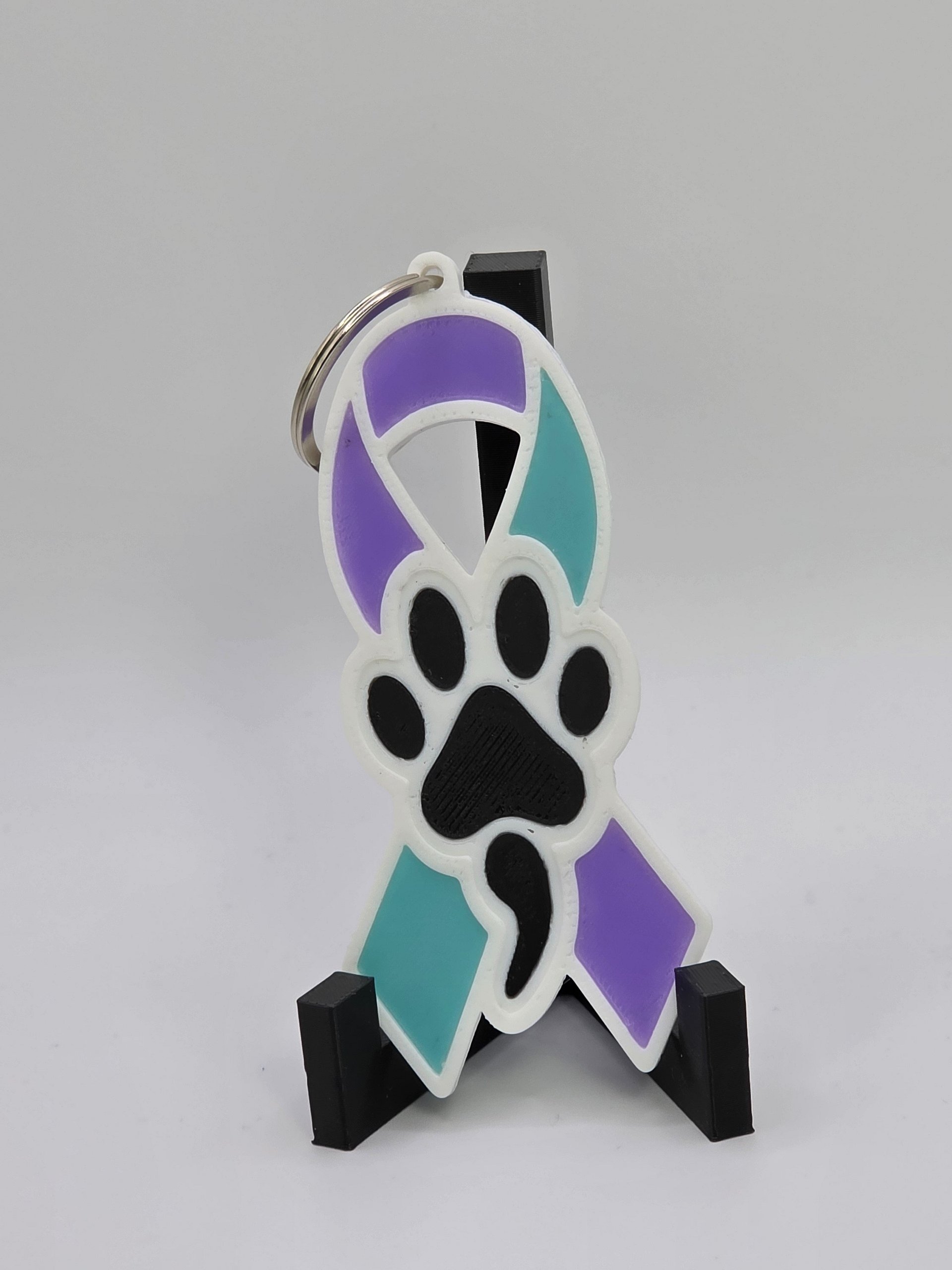 Purple & Teal Suicide Awareness Ribbon Keychain | Dog Paw Semicolon product image (3)