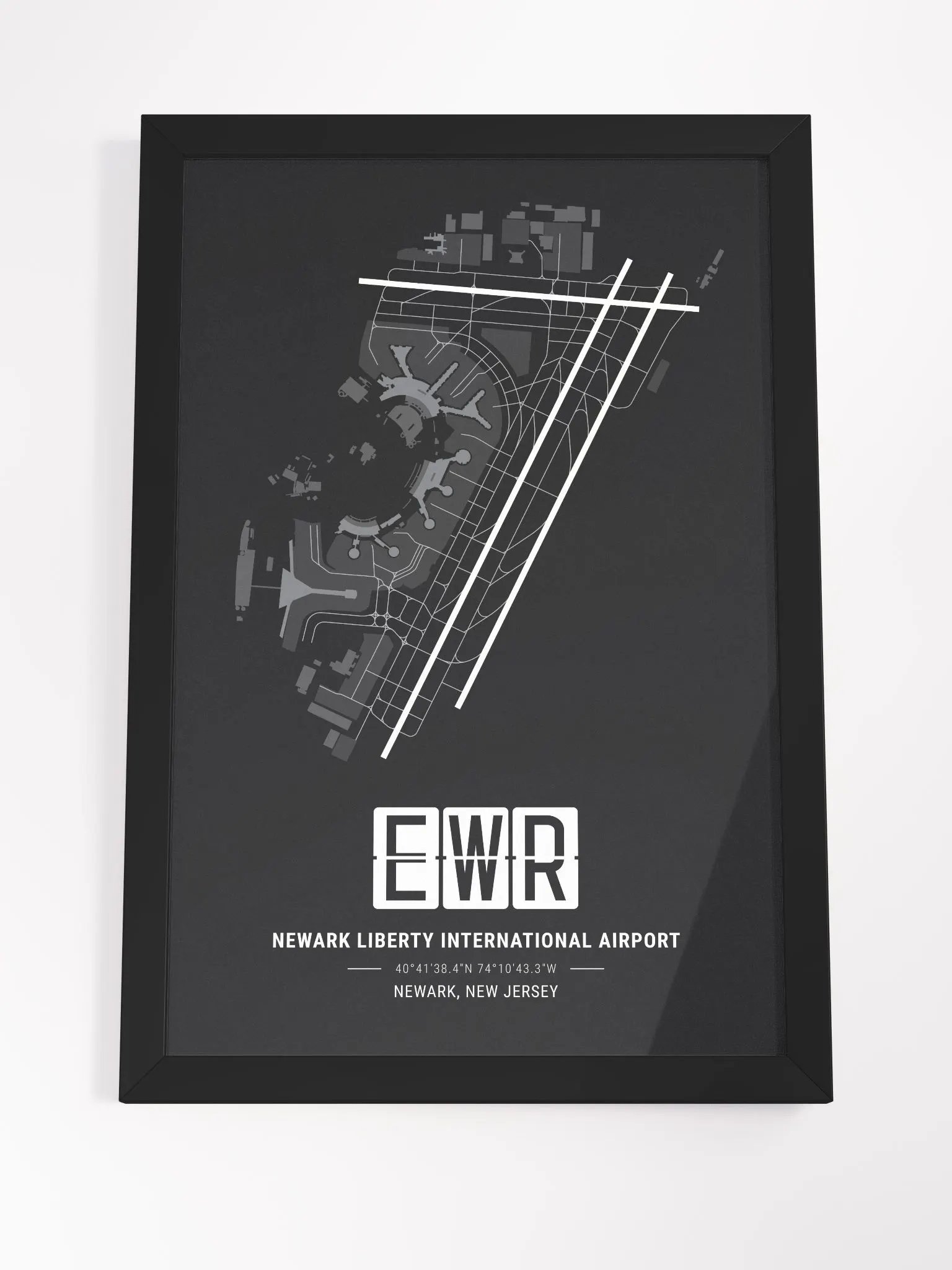 Framed Airport EWR Premium Map On Matt Paper product image (4)
