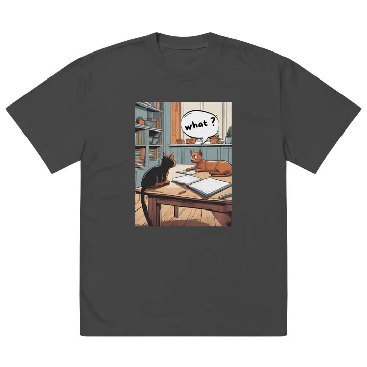Cat Study Session Premium Oversized Faded T-Shirt product image (2)