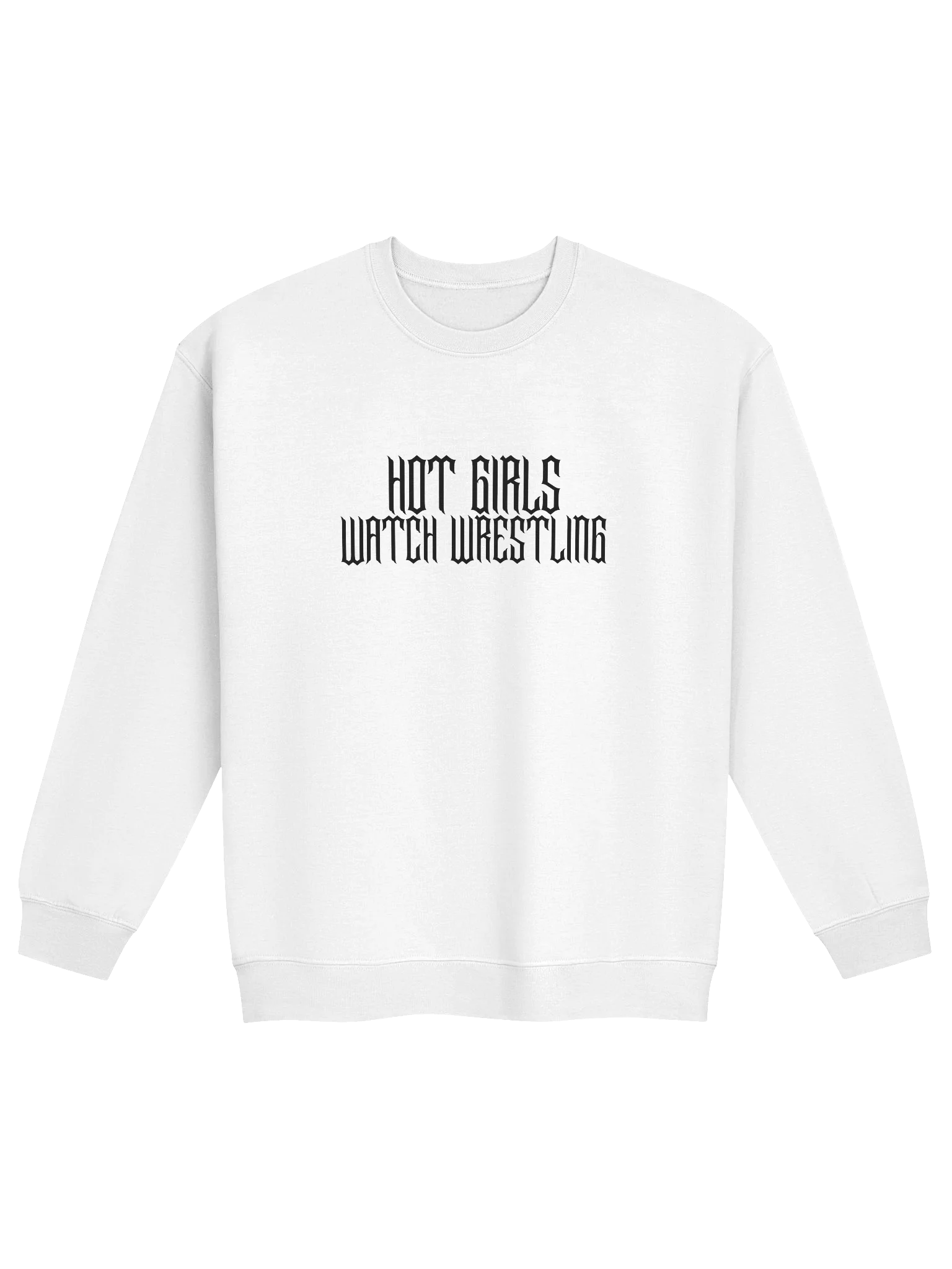 HOT GIRLS WATCH WRESTLING GRUNGE Creweck product image (1)