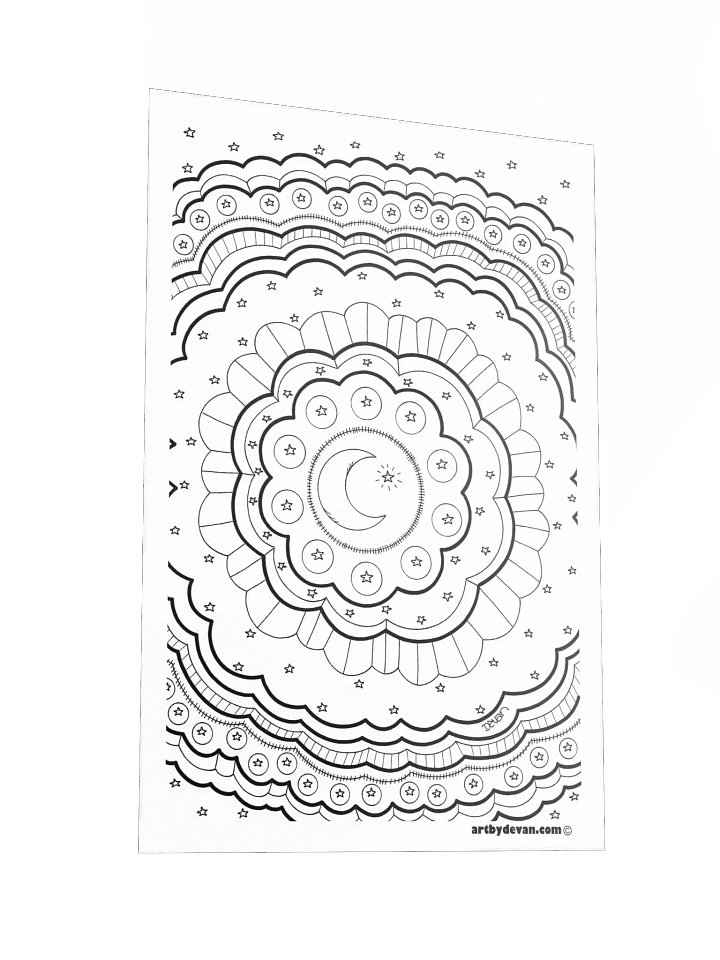 Color Your Own Art: Moon Mandala product image (2)