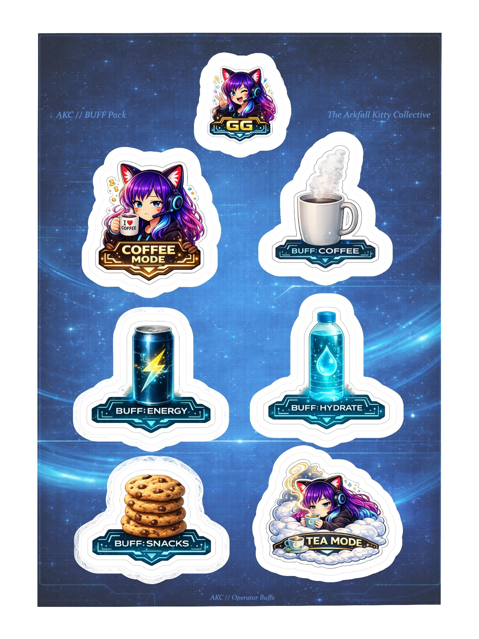 • AKC // Mini Sticker Pack | AKC BUFF Pack | Arkfall Kitty Collective product image (3)
