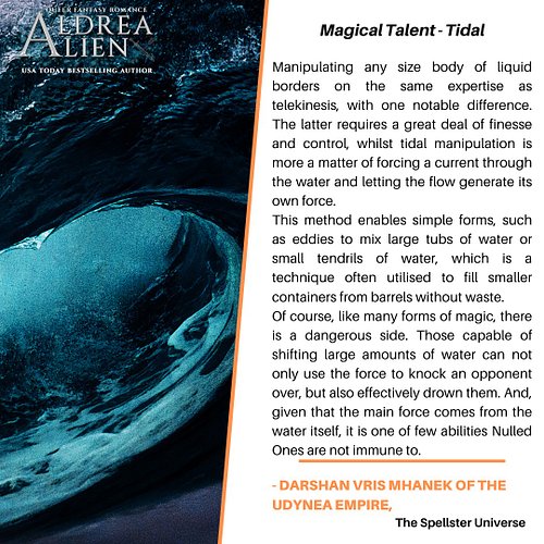 Used for a little fun, as well as some practical usage whilst bathing, in Book 2 of the Spellster and the Hound series. The f...