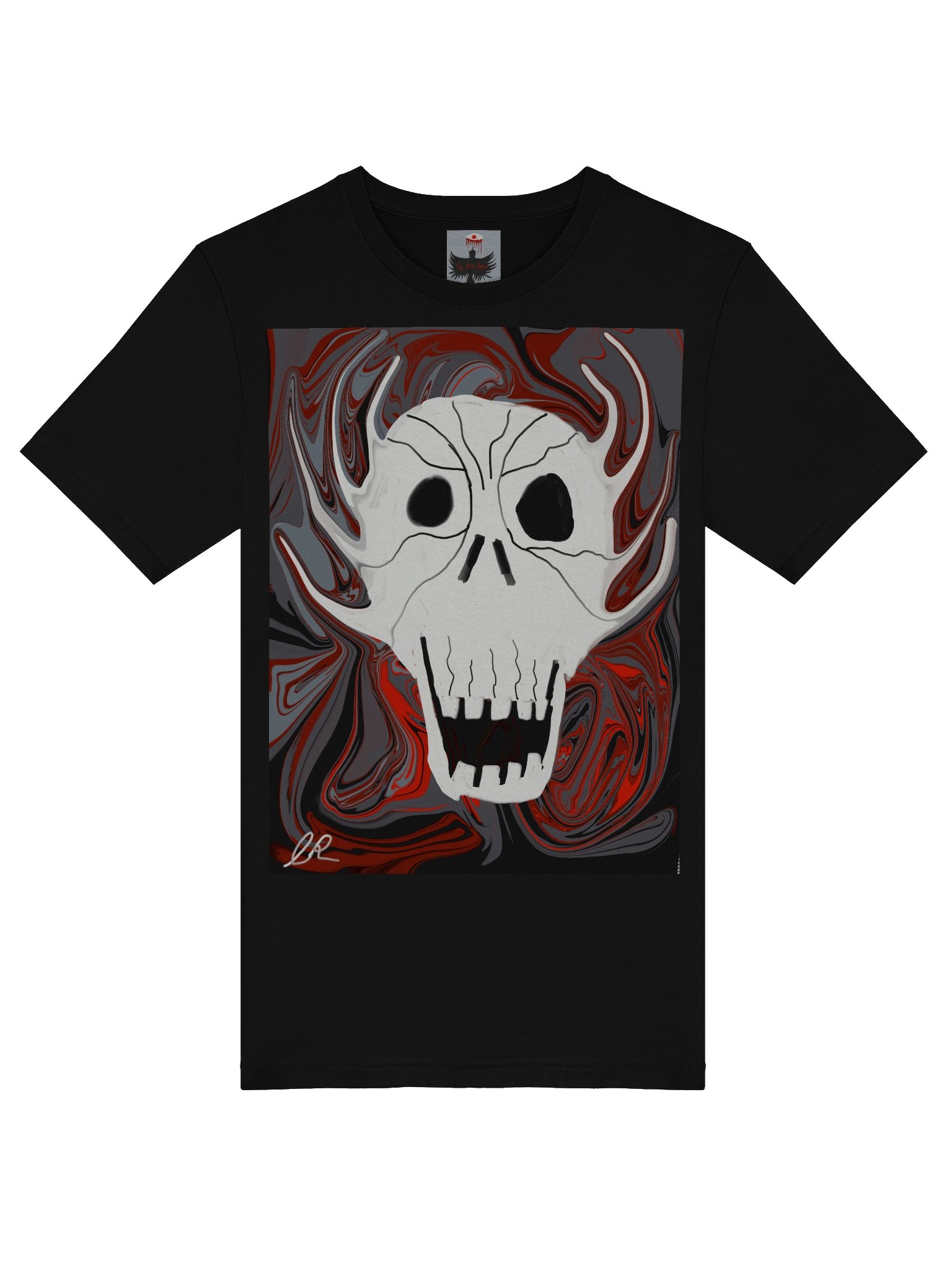 Marbled Horned Skull Tee — Bella+Canvas Supersoft product image (5)