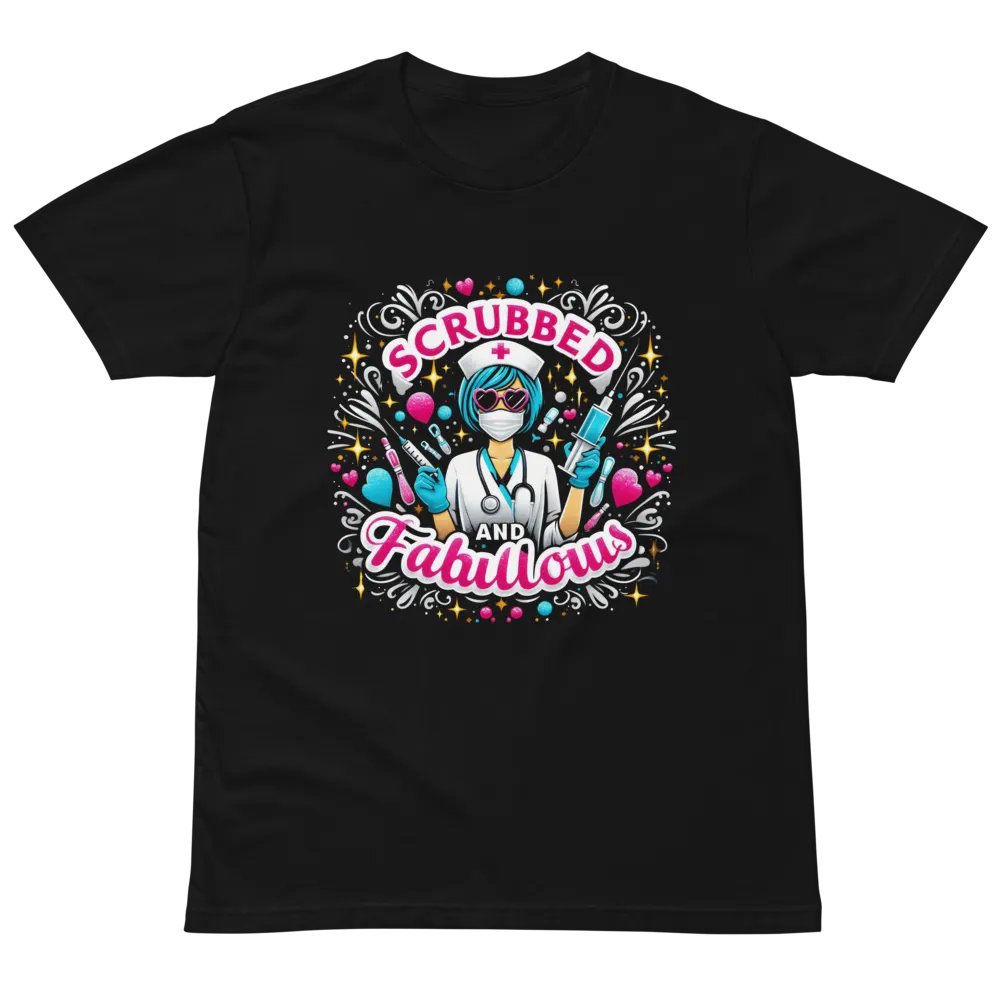 Fabulous Nurse Illustrated Premium T-Shirt product image (4)