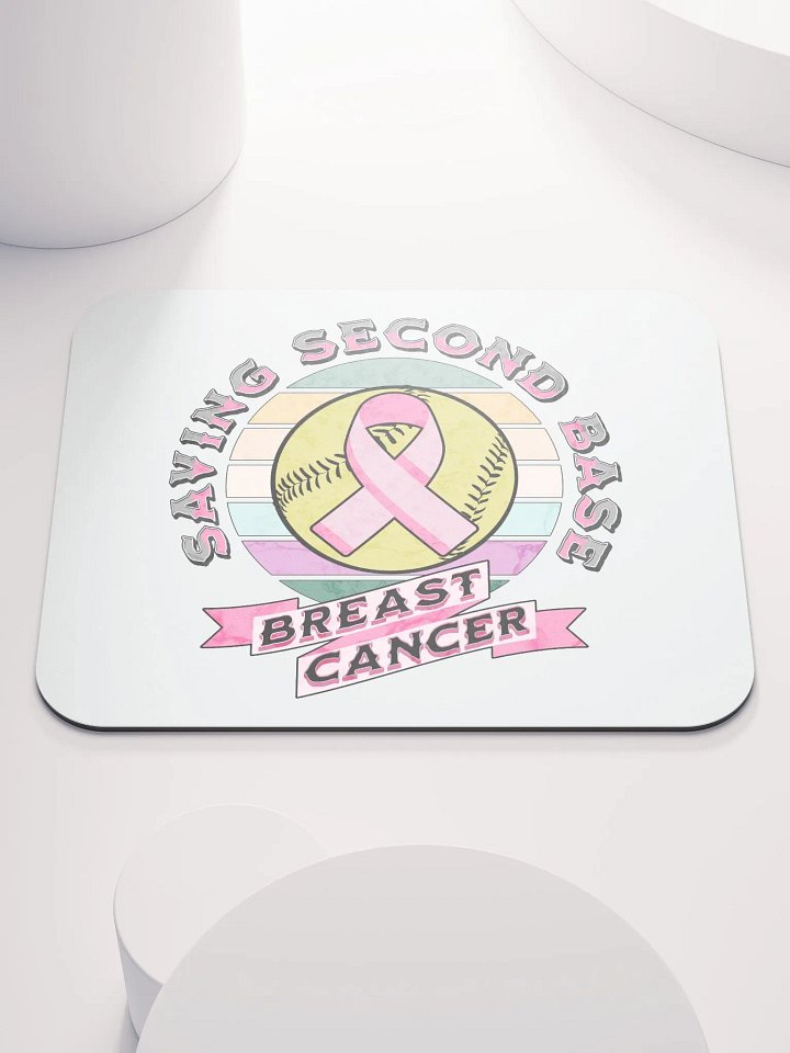 Saving Second Base Breast Cancer Softball Mouse Pad product image (2)