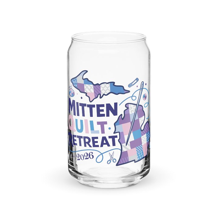 Mitten Quilt Retreat 2026 glass cup product image (2)