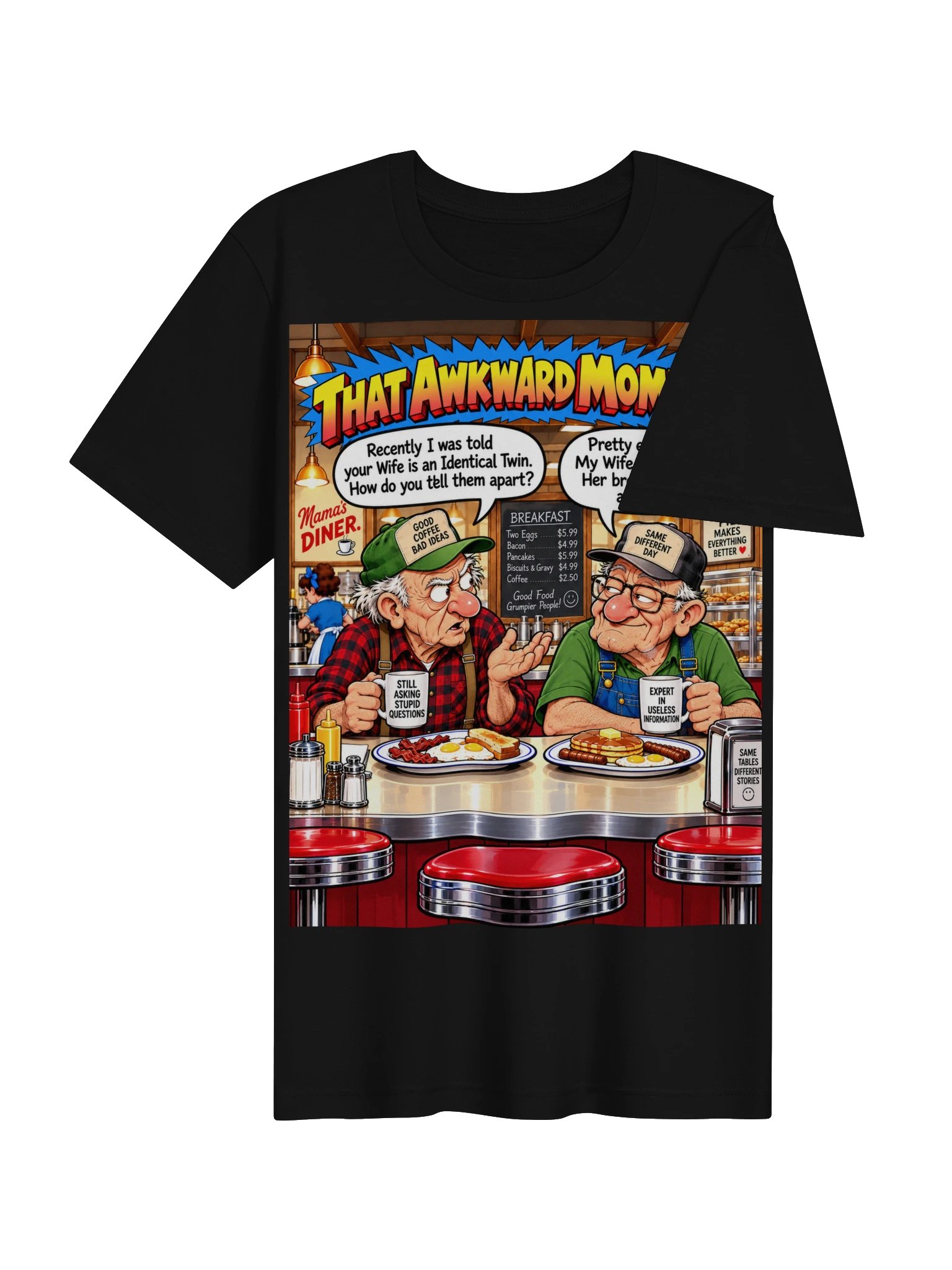 1 Earth Prints Two Old Men at the Diner Bella+Canvas Unisex Jersey Tee product image (16)