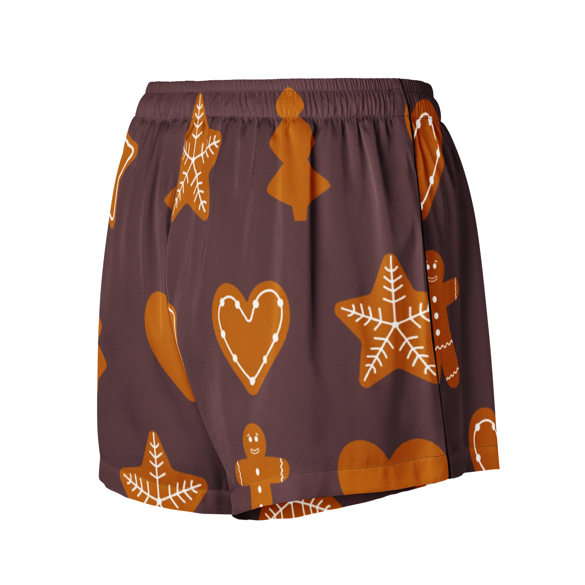 Festive Gingerbread Icons Pajama Shorts product image (3)