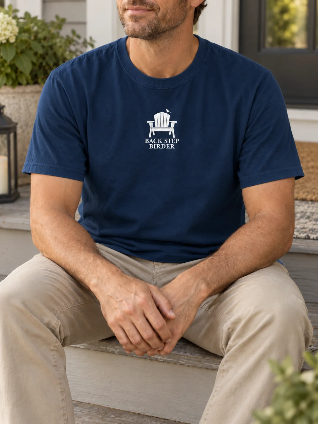 BACK STEP BIRDER | Minimalist Porch Birding Tee product image (7)