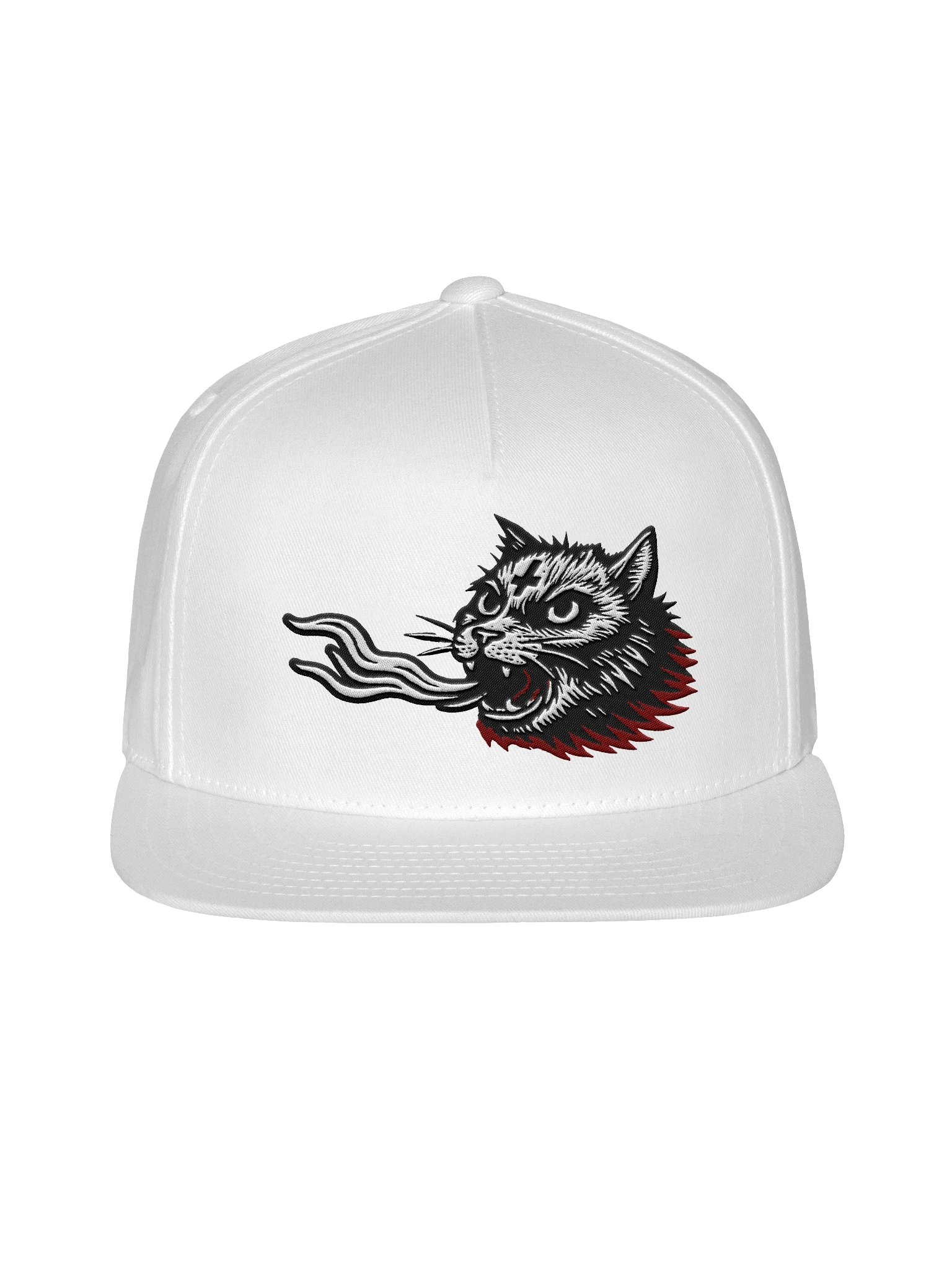 Flame Cat Snap back hat white product image (3)