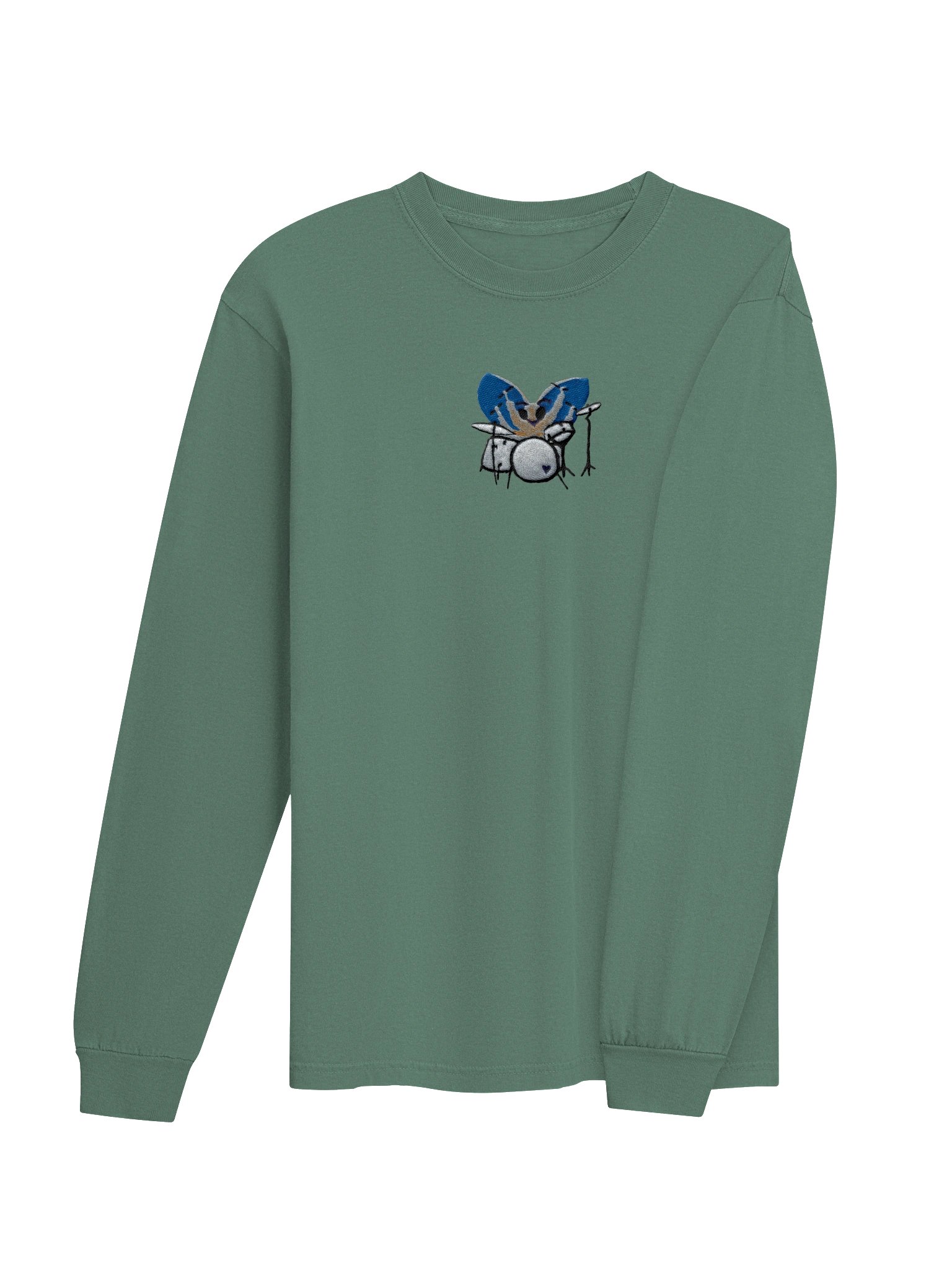 Bug Band Adult Unisex Embroidered LS Tee Centered GoldBug product image (28)