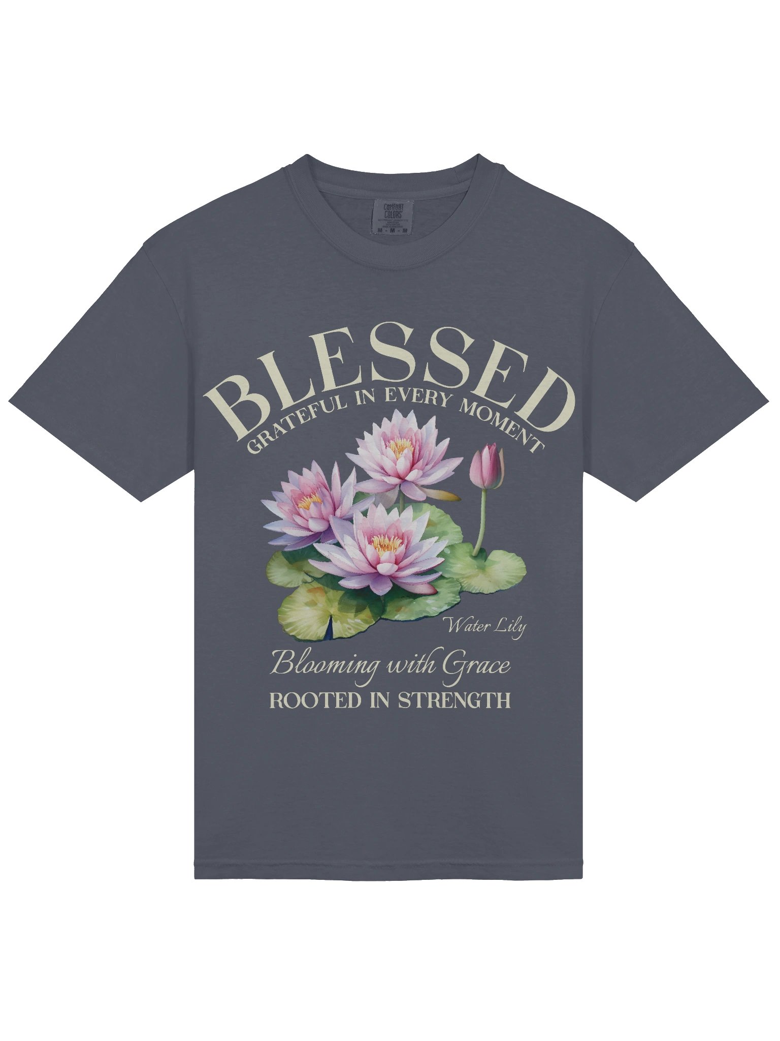 July Blessed Water Lily Flower Shirt – Blooming with Grace, Rooted in Strength Graphic Tee product image (7)