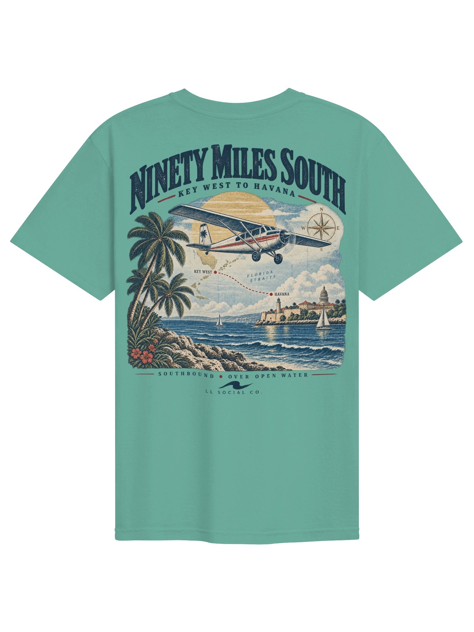 LL Social Co. Ninety Miles South Tee — Key West to Havana product image (20)