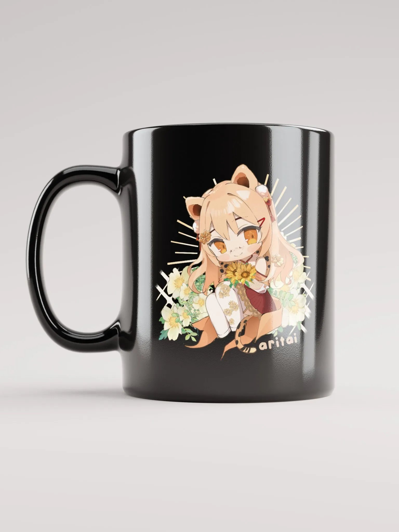 aritai 🌻 Flower Mug (Black) product image (1)