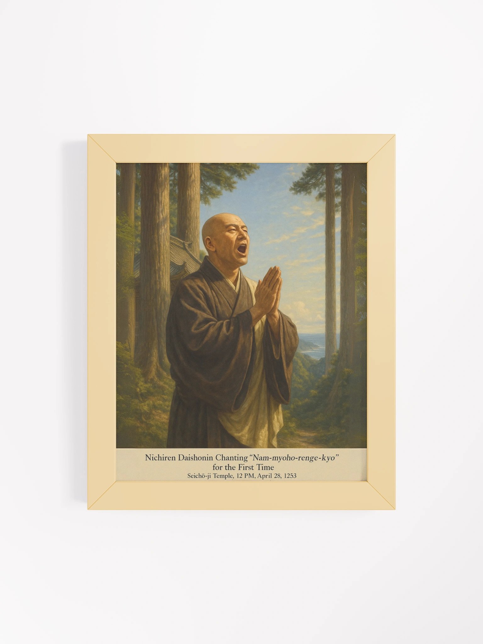 Nichiren Daishonin Chanting – Framed Matte Poster (1253, Seichō-ji Temple) product image (4)