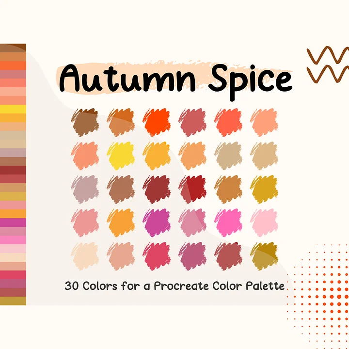 Autumn Spice Procreate Color Palette with HEX Codes ★ DIGITAL ★ product image (1)