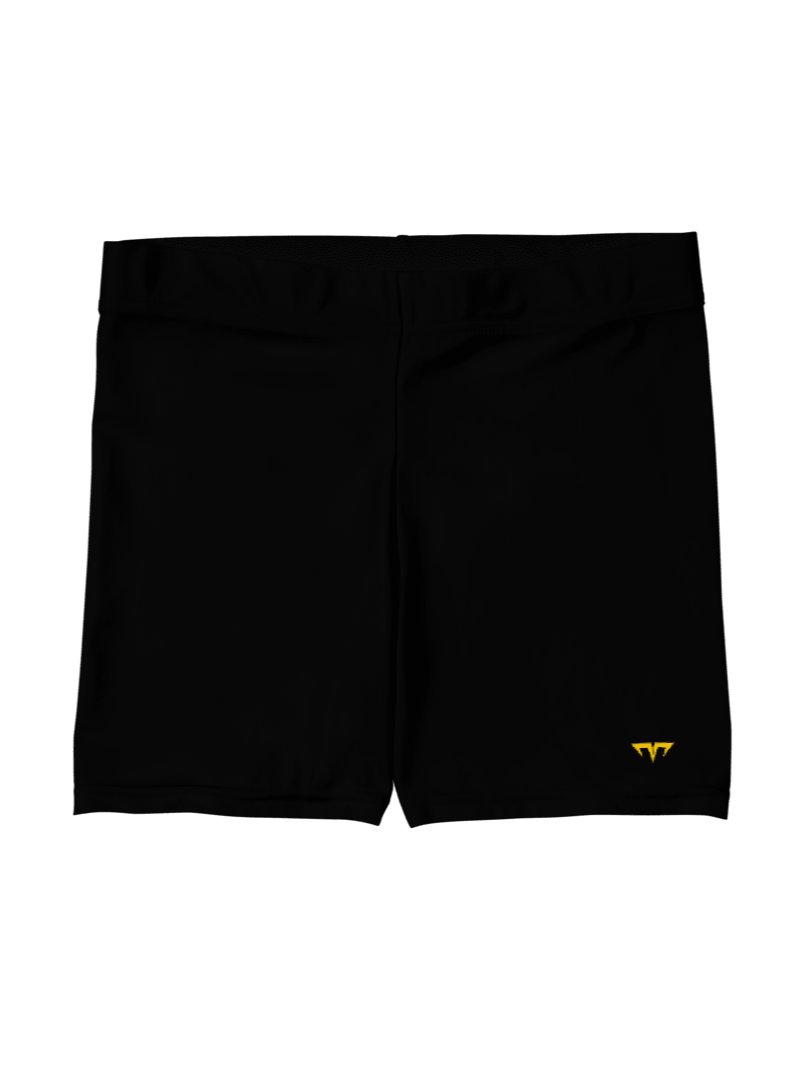 Women's Activewear - Slip Shorts Black - Printed Gold Logo product image (1)
