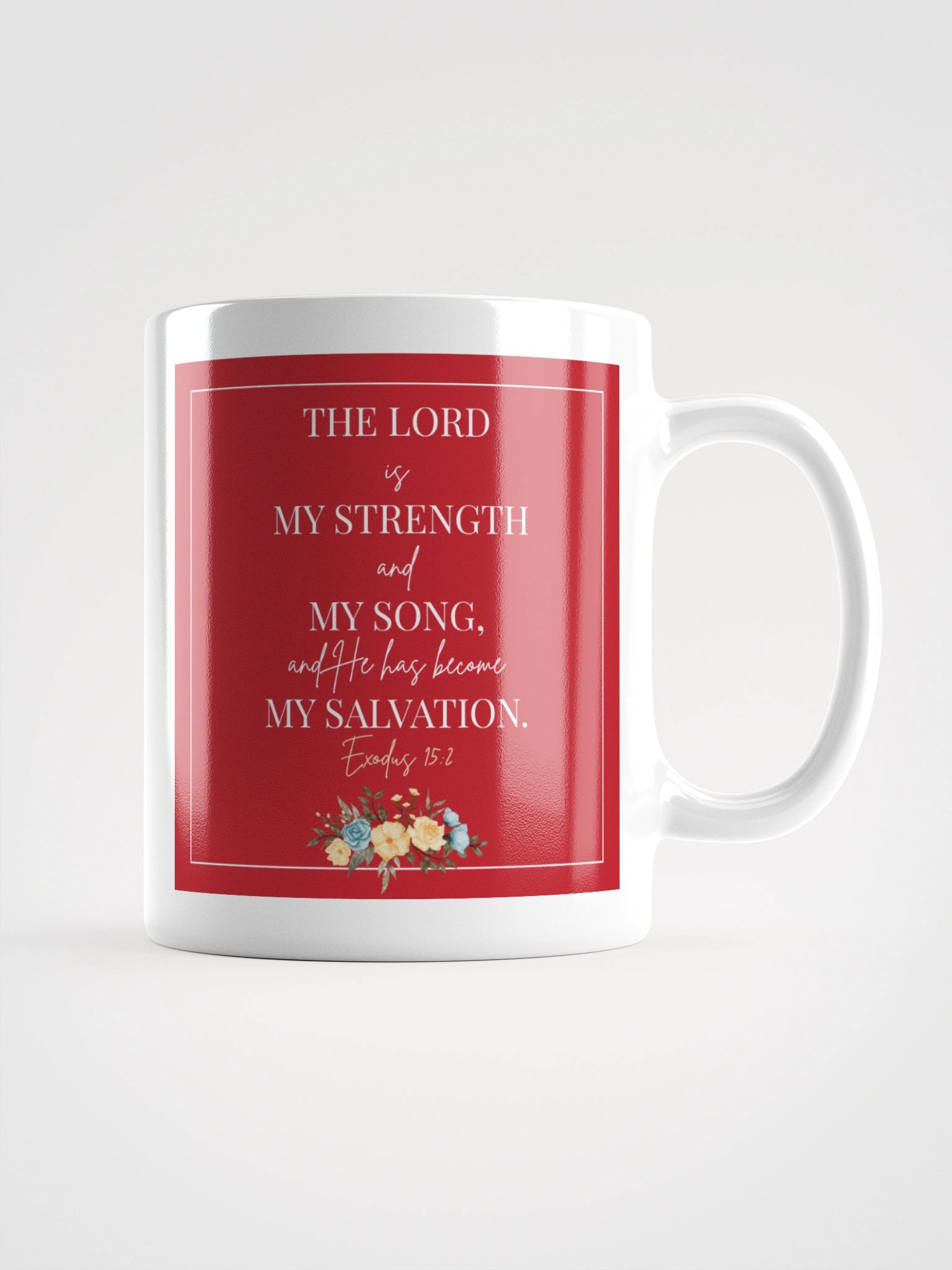 Exodus 15:2 Mug – Floral Design product image (3)