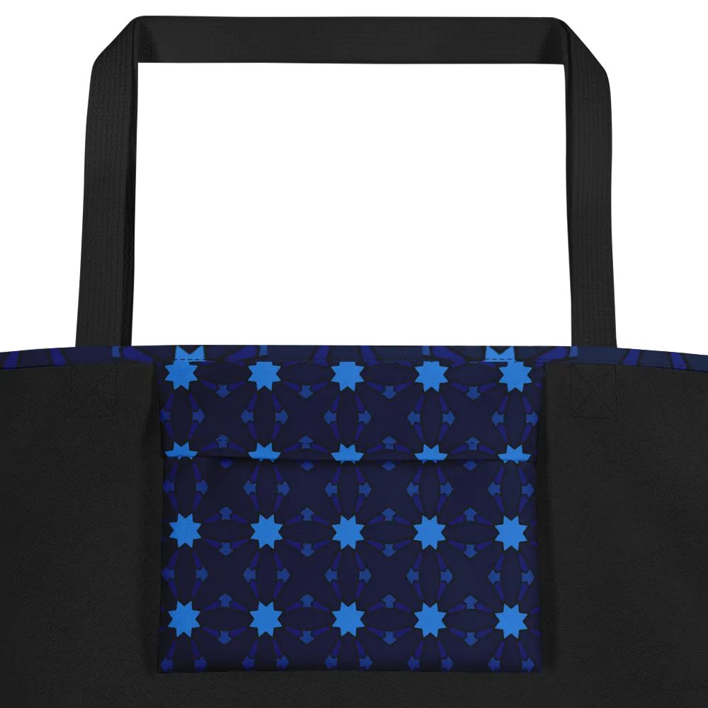 Blues 1 Large Tote Bag with Interior Pocket in Design p4mOctagon_20250110_202421 product image (2)
