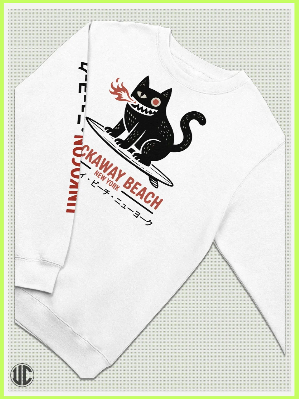 UnkoCon – Rockaway Beach NY Surfer Crew Neck Sweatshirt product image (2)