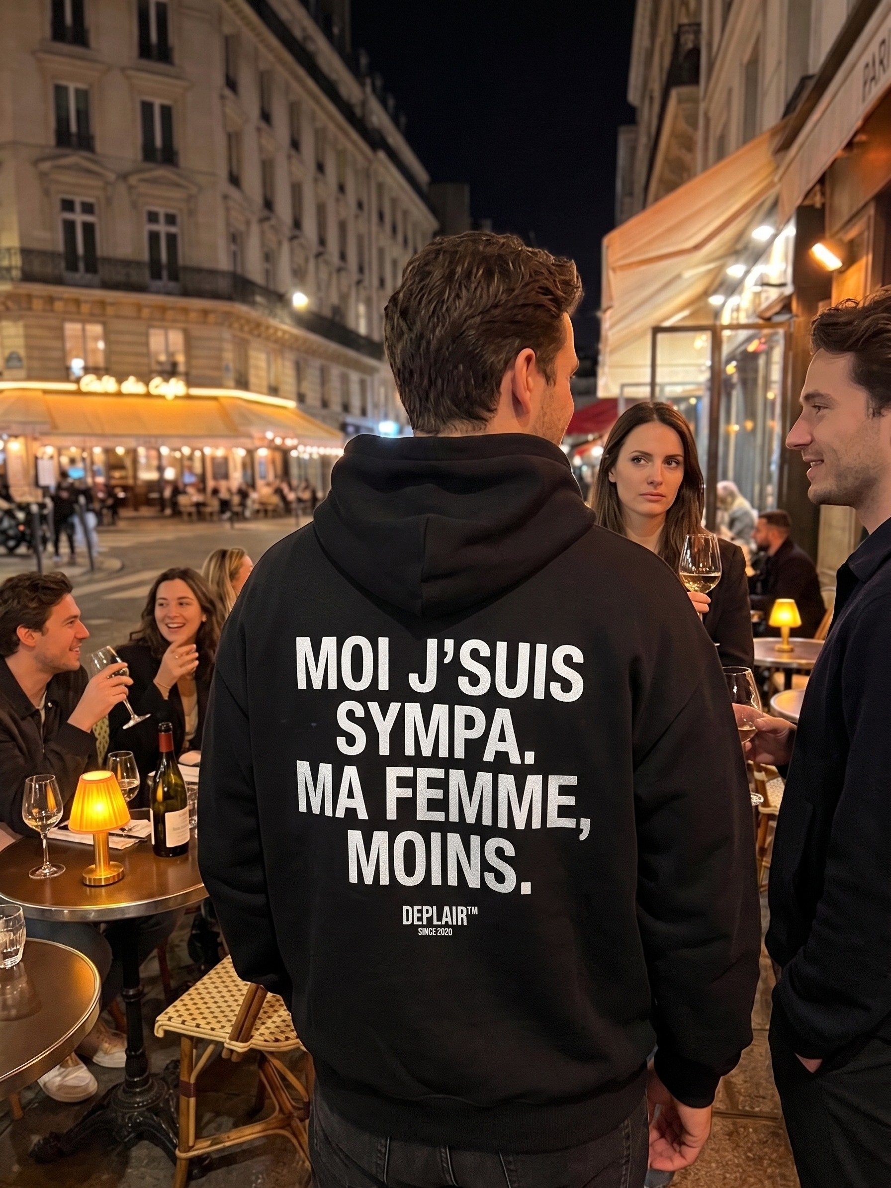 Moi j’suis sympa. Ma femme, moins. — Hoodie homme product image (2)
