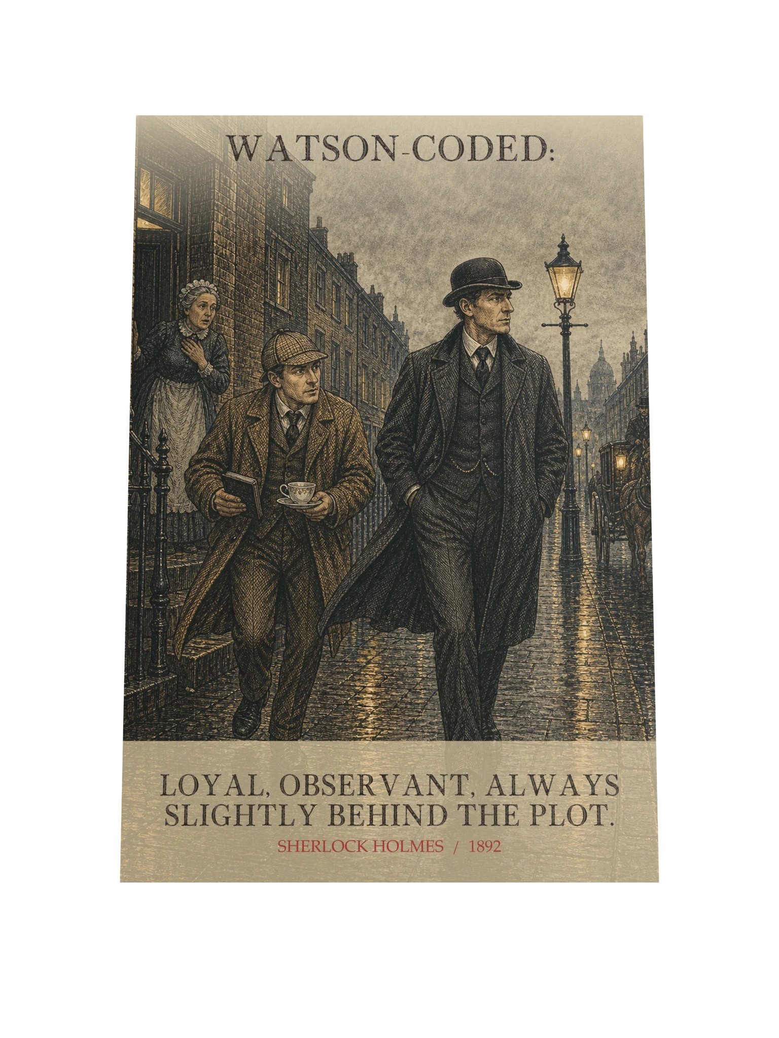 Watson Coded Loyal Observant Always Slightly Behind -- The Adventures of Sherlock Holmes Art Print product image (9)