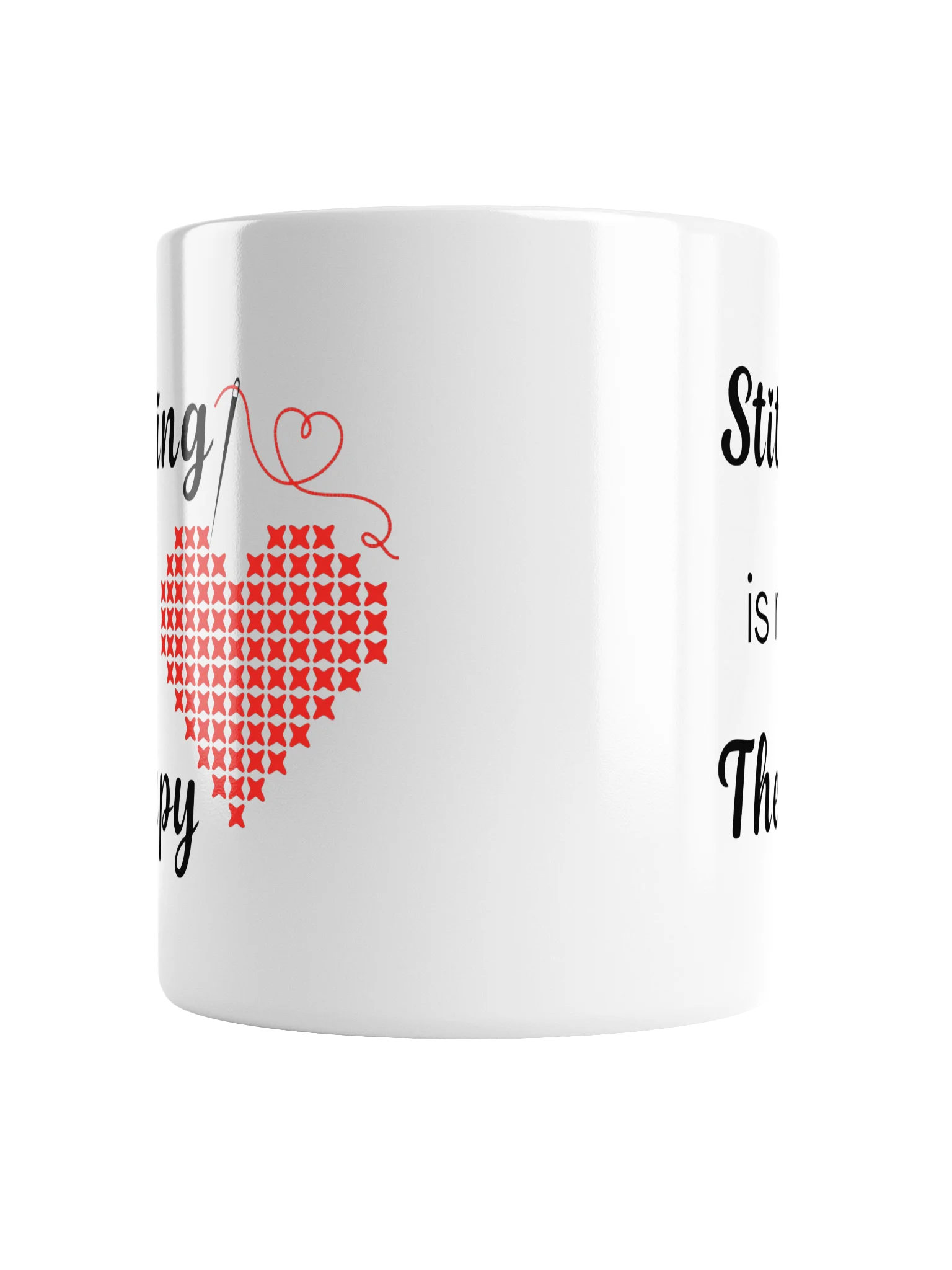 Stitching is my Therapy Cross Stitch Coffee Mug product image (6)