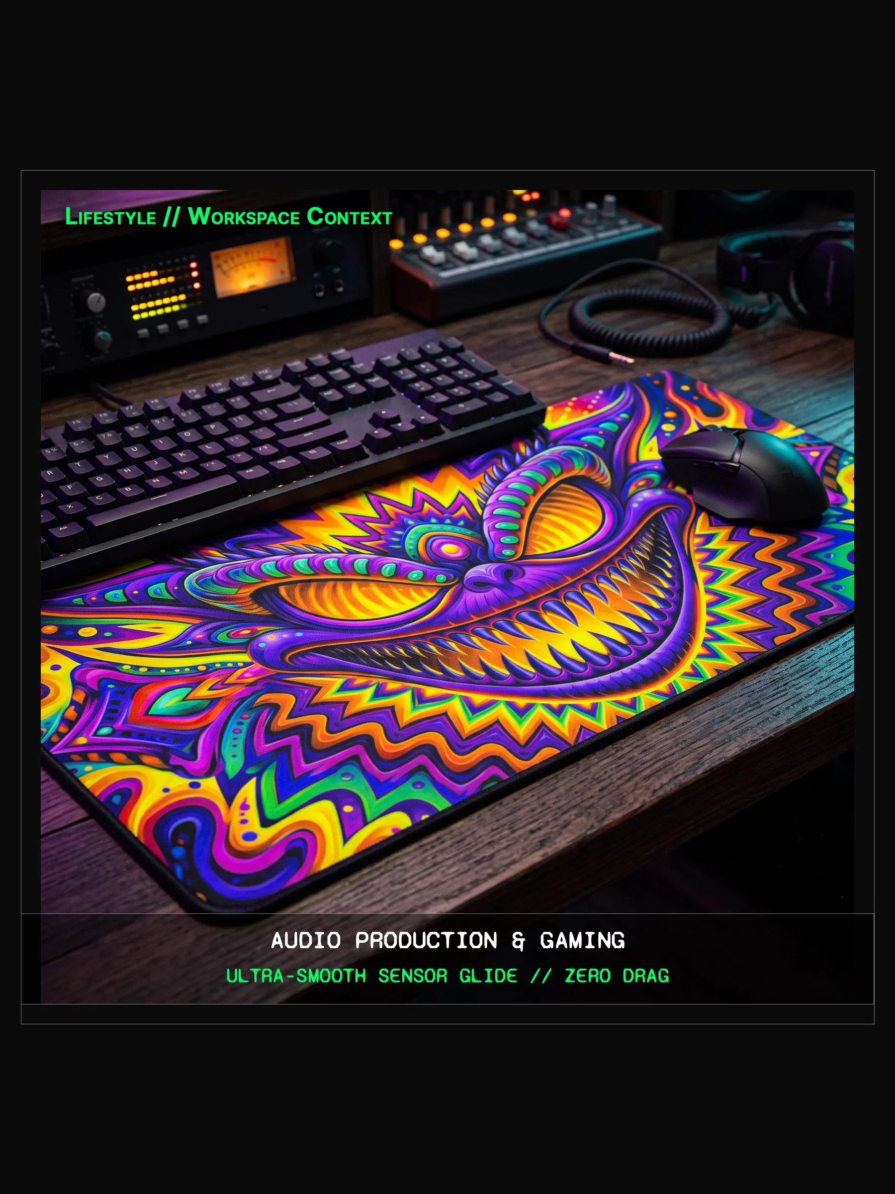 Artifact 04: Psychedelic Cheshire - XXL Studio Desk Mat product image (2)