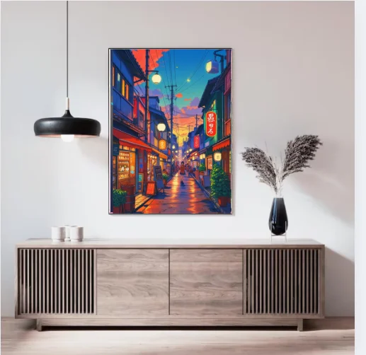 Tokyo Tea House Cartoon Japanese Wall Art product image (2)