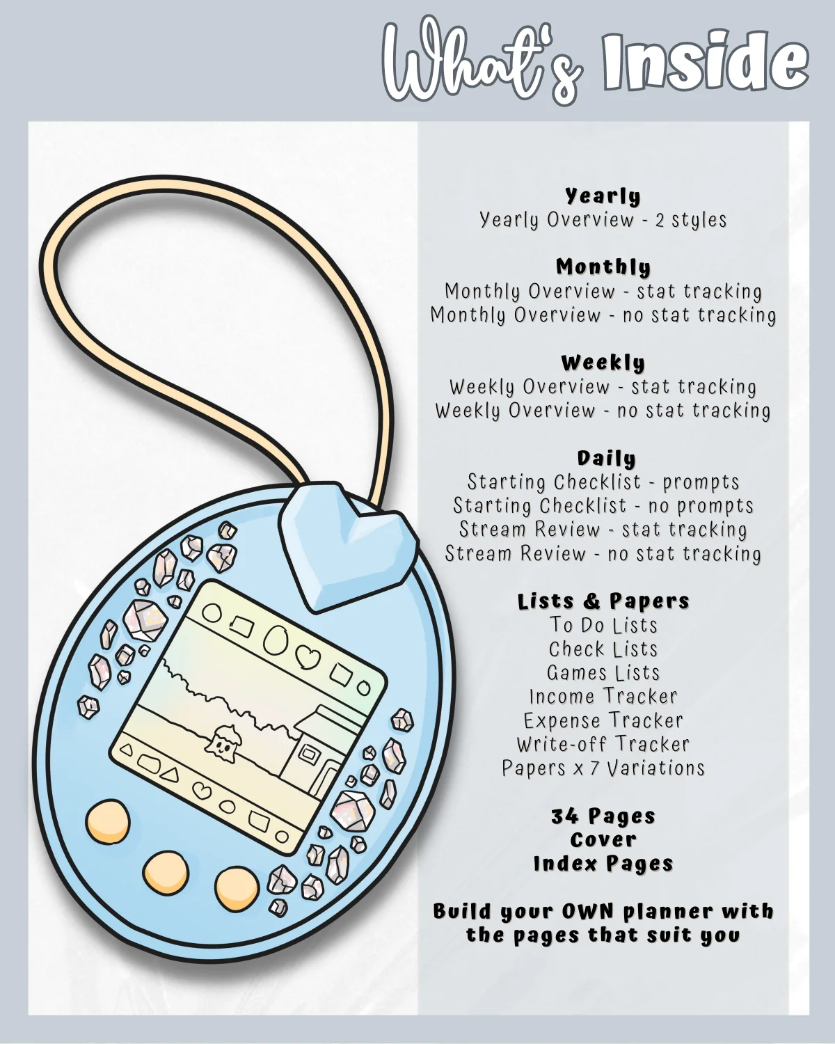 Grey Streaming Planner Printable product image (3)