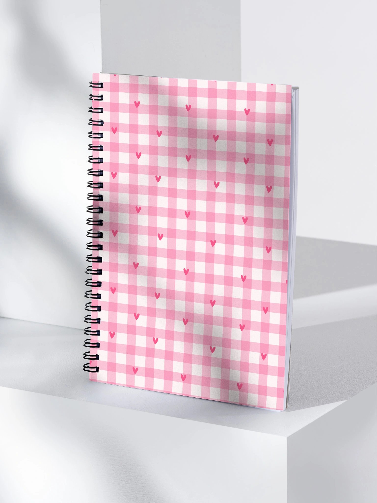 Be Mine Gingham Spiral Dotted Journal/Notebook. product image (4)