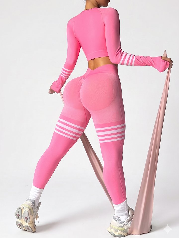 Baddie Striped Long Sleeve Two-Piece Original Set product image (1)