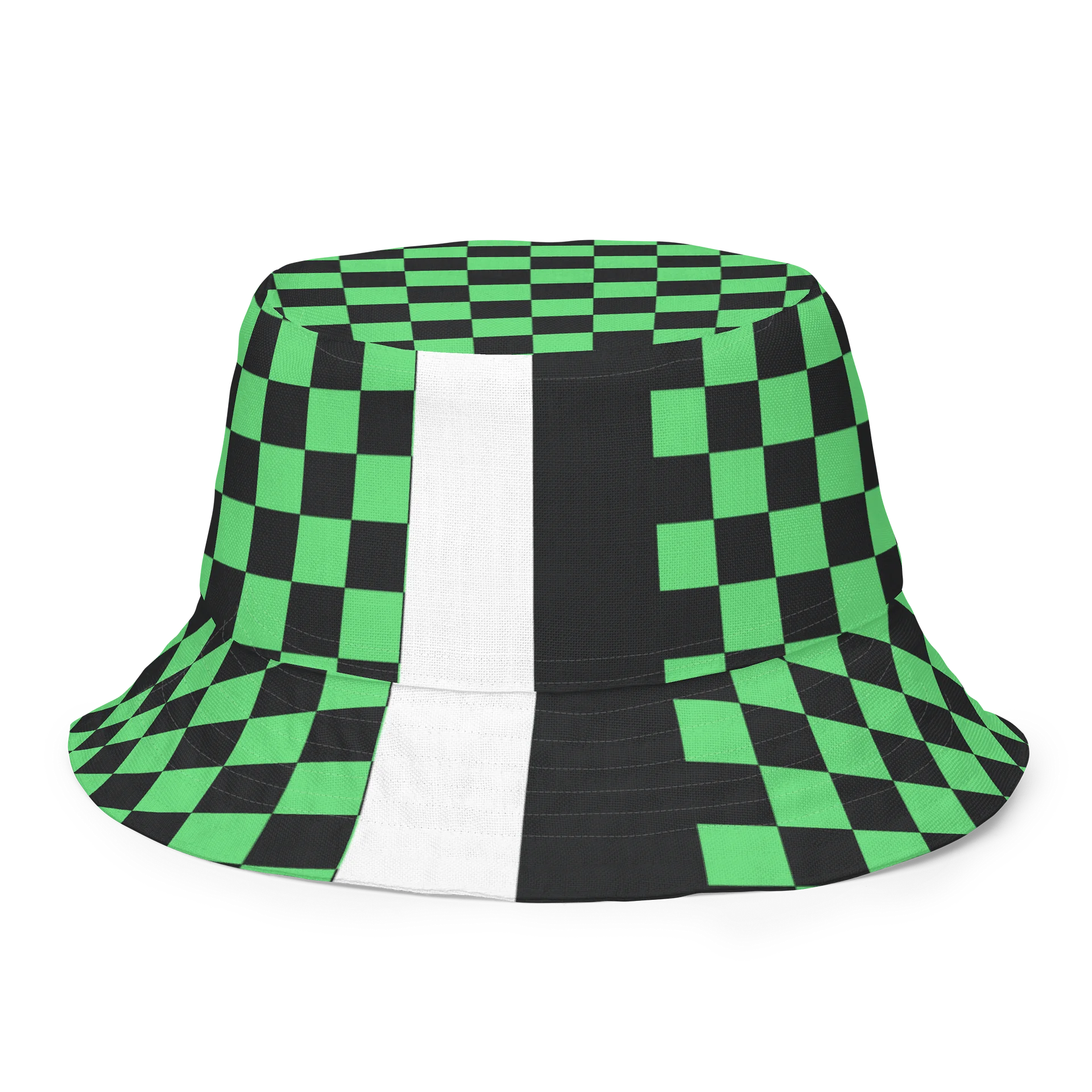 Pink and Green Checker Reversible Bucket Hat product image (1)