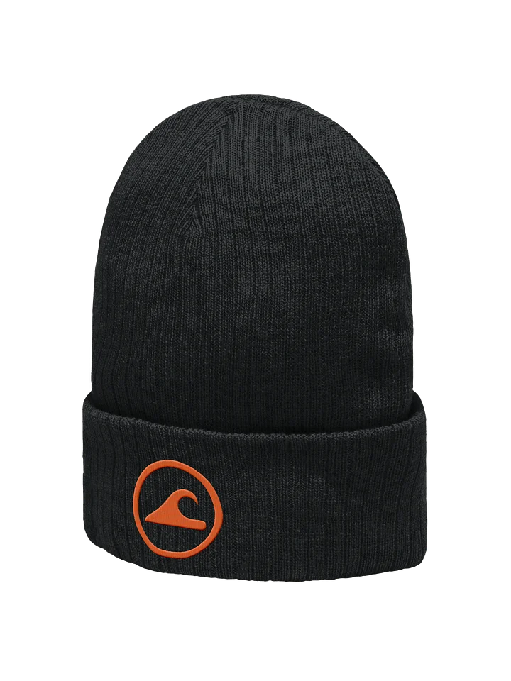 Embroidered Wave Rider Atlantis Ribbed Knit Beanie (Citrus) product image (2)