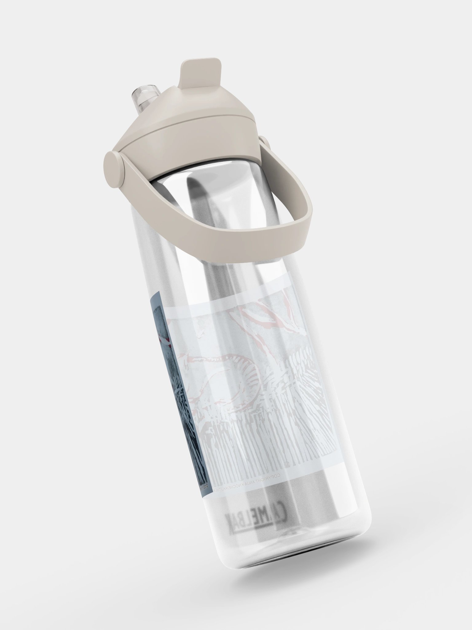 Coiled Abstract graphic art "the Cat is in the garden"water bottle product image (7)