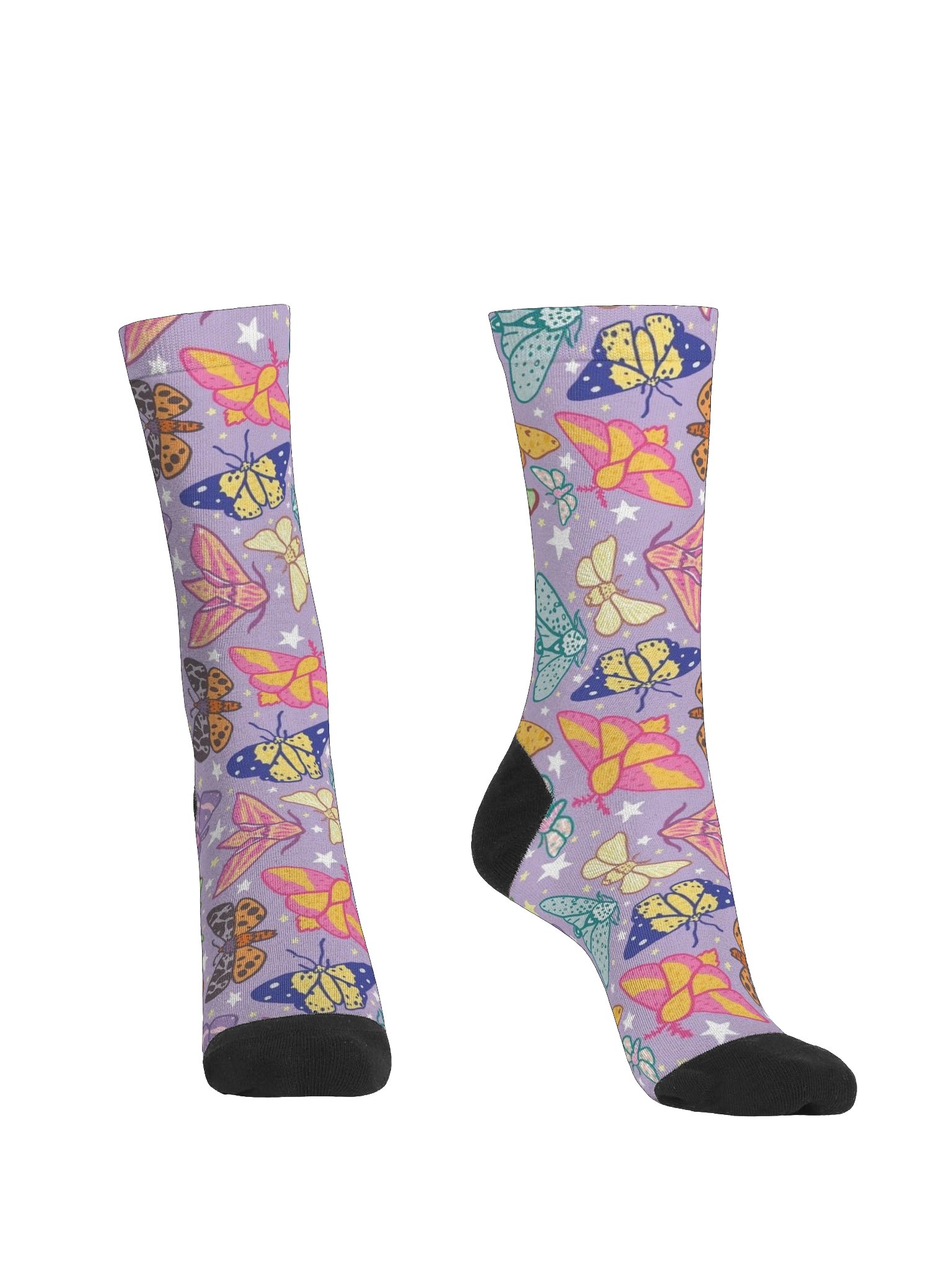 Starry Flutter Crew Socks — Colorful Butterfly Dreams product image (3)