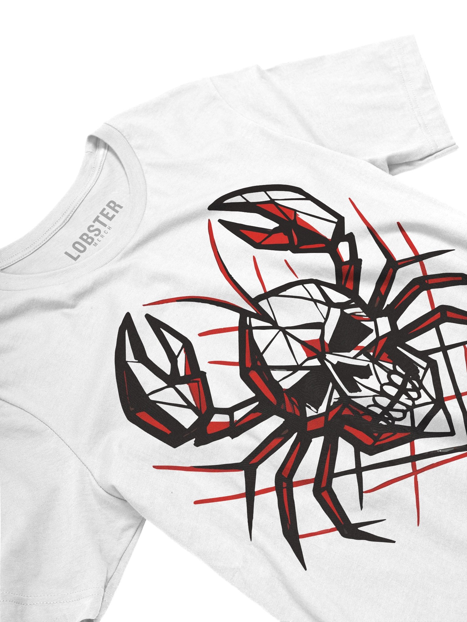 Geometric Lobster Skull T-Shirt | Edgy Streetwear Graphic Tee product image (4)