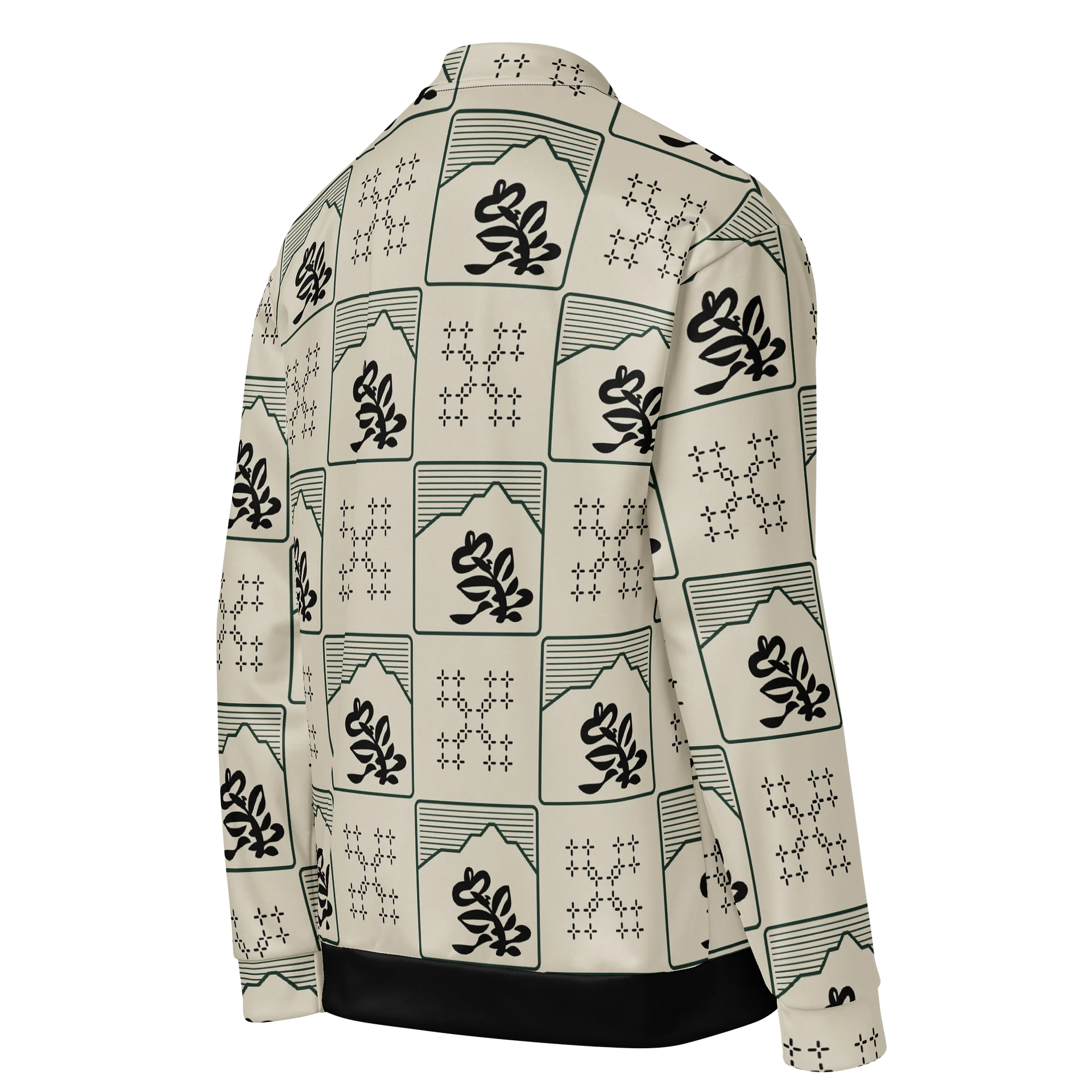 Beige Mosaic All-Over Print Bomber Jacket product image (4)