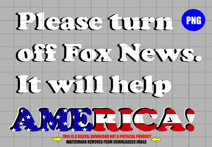 Please Turn Off Fox News Digital Download - Printable Anti-Fox News Graphic PNG product image (2)