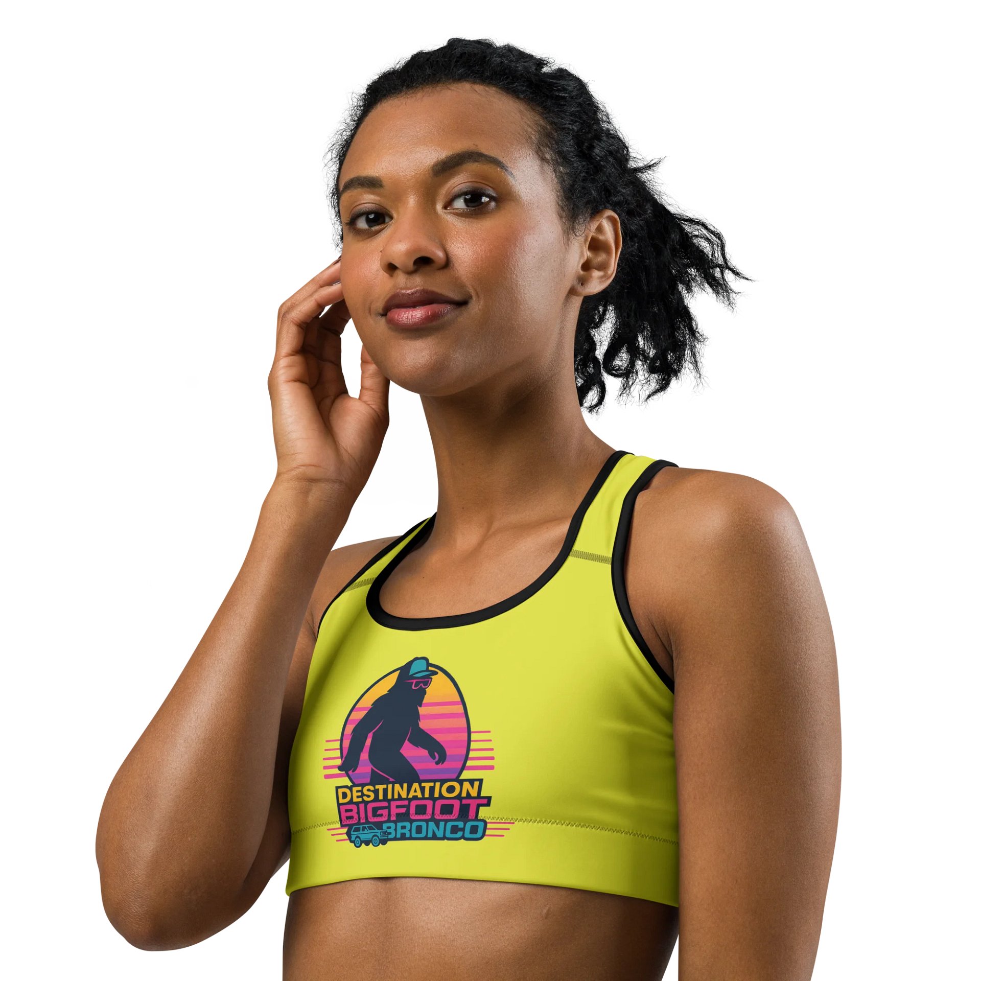 Synthsquatch Fitness Sports Bra (Neon Yellow) product image (2)