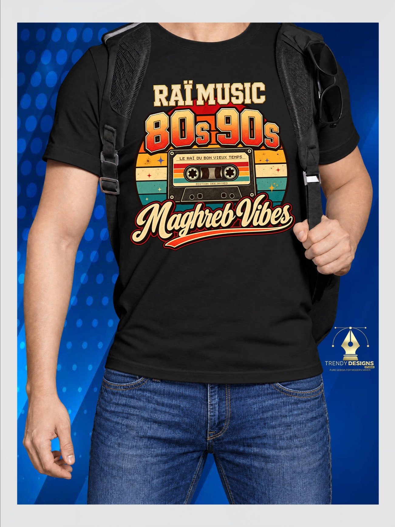 T-shirt Vintage Raï Music – Maghreb Vibes (Édition Cassette Rétro) product image (1)