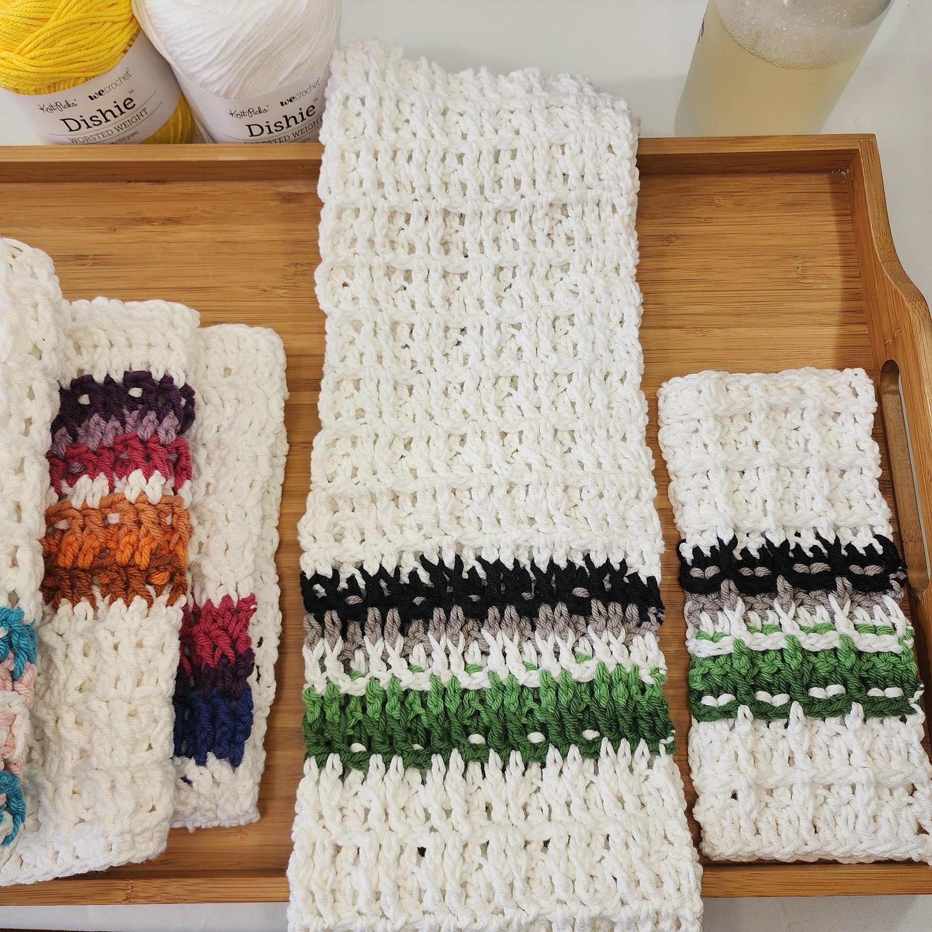 Pride Crochet Dishcloth & Kitchen Towel Set, Pride Gift, Kitchen Towels, Rainbow Set, Crochet Towels, Rainbow Towels, Handmade Gift product image (5)